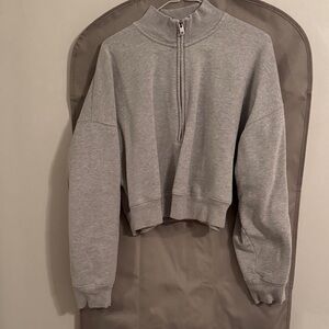 Aritzia Gray Zip-Up Sweatshirt